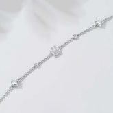 Paw Print Love: Sterling Silver & Diamond/Zirconia Bracelet