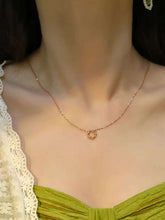 Vine Circle Diamond Pendant Necklace 14K/18K Solid Gold Minimalist Fine Jewelry