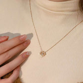 Heart Crown Cultured Diamond Necklace, 18K Rose Gold Niche Design, Light Luxury Everyday Versatile