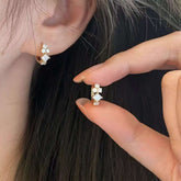 Prism-Spark Mini Huggies – Solid 14 K / 18 K Gold Mixed-Cut Lab-Grown Diamond Hoop Earrings