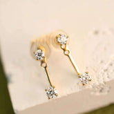 Adjusta-Drop Duo Studs Solid 14 K / 18 K Gold Lab Diamond 2-in-1 Jacket Earrings