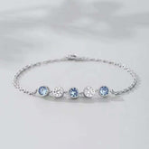 Ocean's Gaze: Sterling Silver Blue & White Bracelet