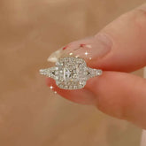 cushion halo diamond engagement ring close-up