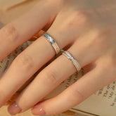 couple rings with bowknot pavé band and classic diamond men's ring