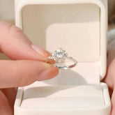 Nature inspired snowflake diamond ring in luxury ring box