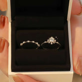 Bridal ring set displayed in black velvet GRYKA gift box
