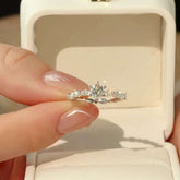 leaf vine engagement ring in jewelry box lab grown diamond