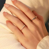 Pave & Plain Band Couple Rings | 14K/18K Gold Lab Diamond Wedding Bands