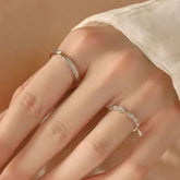 Wave Design Couple Rings | 18K Gold Pave Diamond Wedding Bands | Exclusive Design