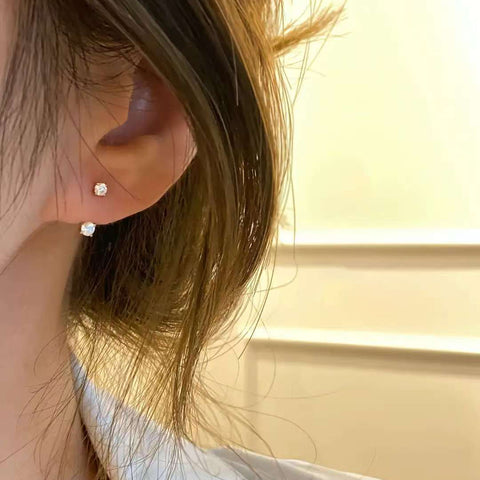 Adjusta-Drop Duo Studs Solid 14 K / 18 K Gold Lab Diamond 2-in-1 Jacket Earrings