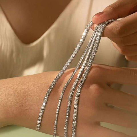 Elegant Stackable Bracelet Set | Luxurious Layered Diamond Bracelet | Versatile & Chic Wrist Jewelry