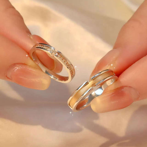 Gold Diamond Ring Set with 1 Carat Diamonds and Elegant Seamless Circular Design