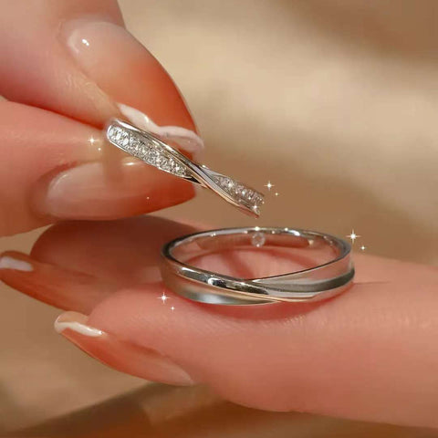 Intertwined Couple Wedding Bands | 14K/18K Gold Lab Diamond Rings | Twisted Design