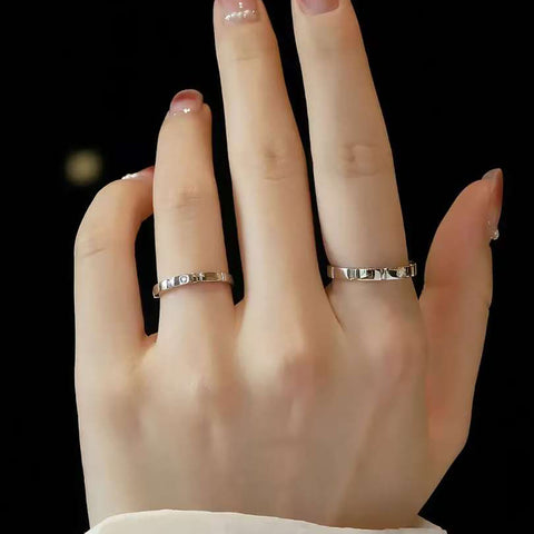 Minimalist Solitaire Couple Wedding Bands | 14K/18K Gold Lab Diamond Rings | Modern Geometric