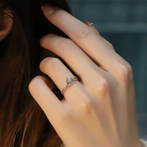Round cut diamond solitaire engagement ring fine jewelry gift