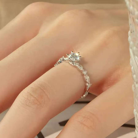 side view marquise eternity shank diamond ring