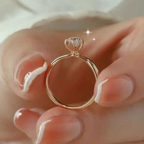 Side profile showing the six-petal lotus basket and slim band